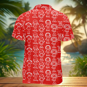 Personalized Grandpa Hawaiian Shirt, Papa Shirt With Grandkid Name, This Grandpa Belong To, Father's Day Gift, Grandpa Dad Birthday Giftt