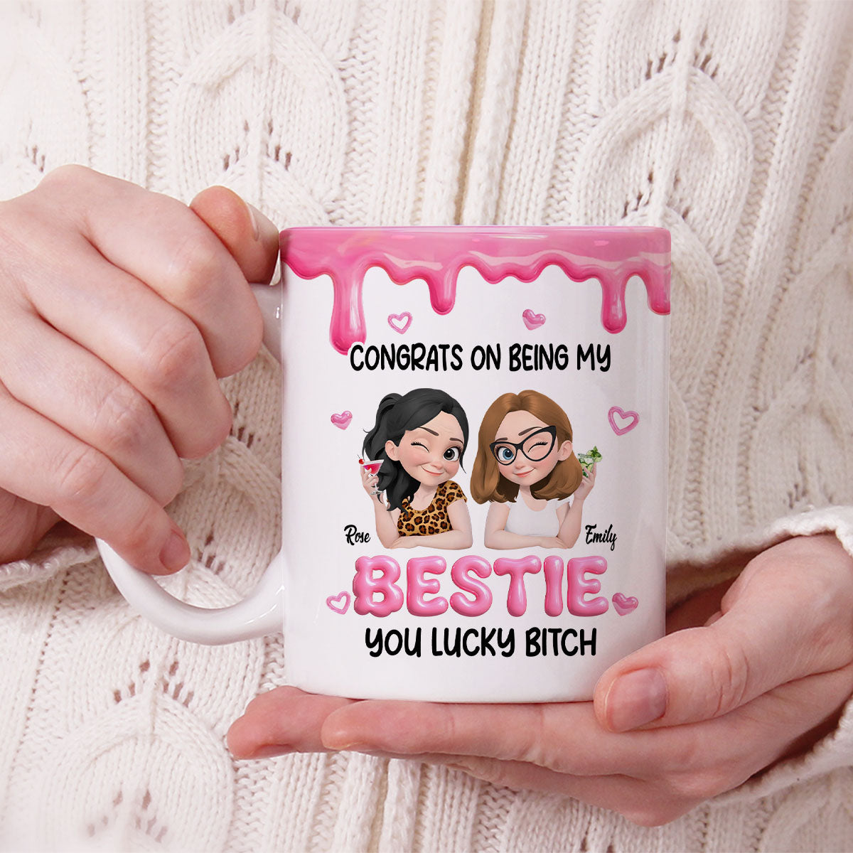 Congrats On Being My Sister You're Lucky - Personalized Mug - Gift For Soul Sister, Bestie, BFF