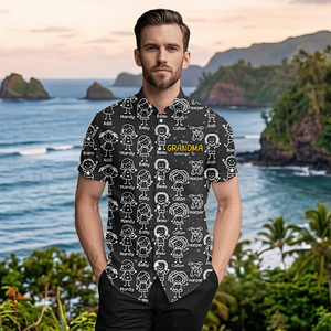 Personalized Grandpa Hawaiian Shirt, Papa Shirt With Grandkid Name, This Grandpa Belong To, Father's Day Gift, Grandpa Dad Birthday Giftt