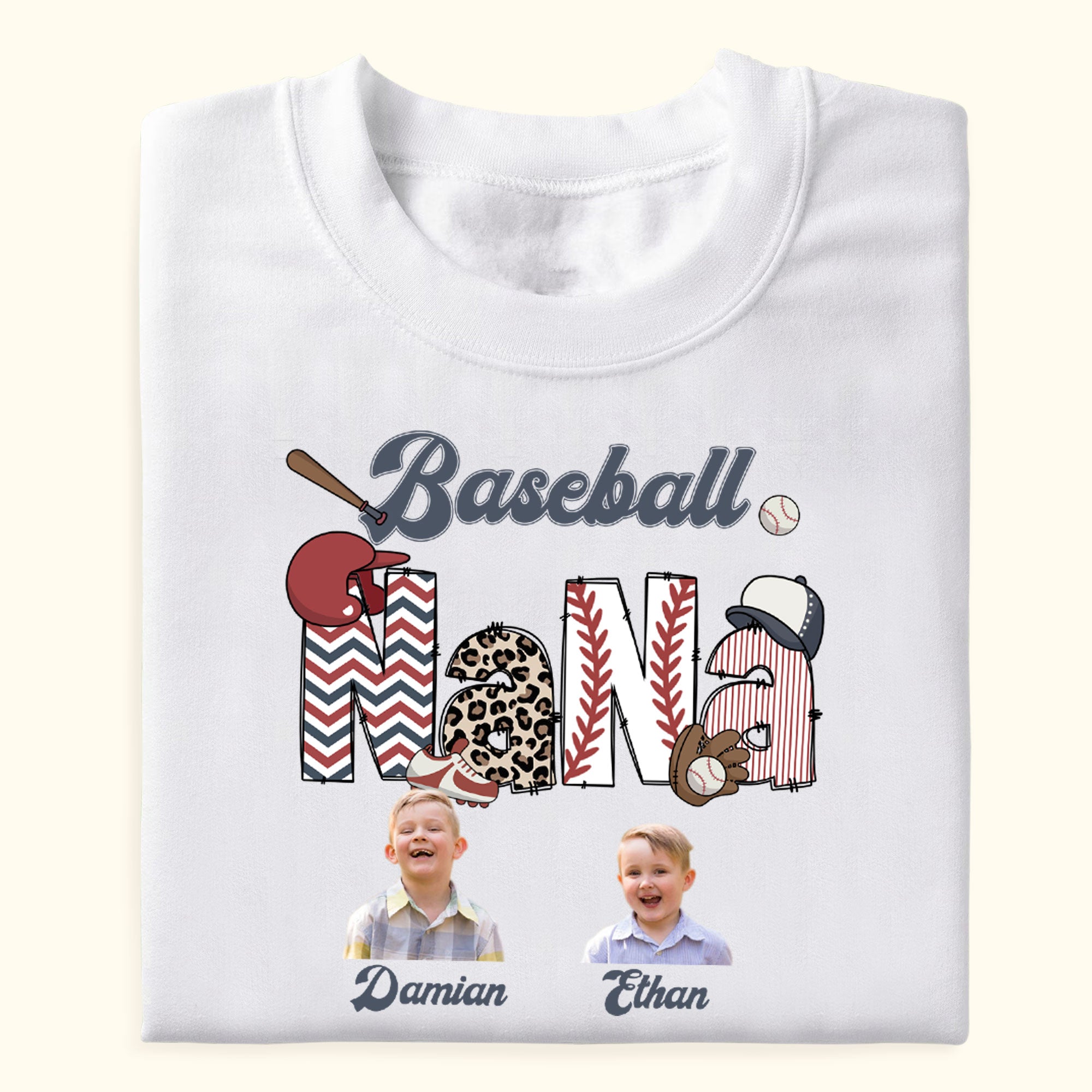 Baseball Grandma Custom Photo - Personalized Shirt - Gift For Grandma, Mother's Day