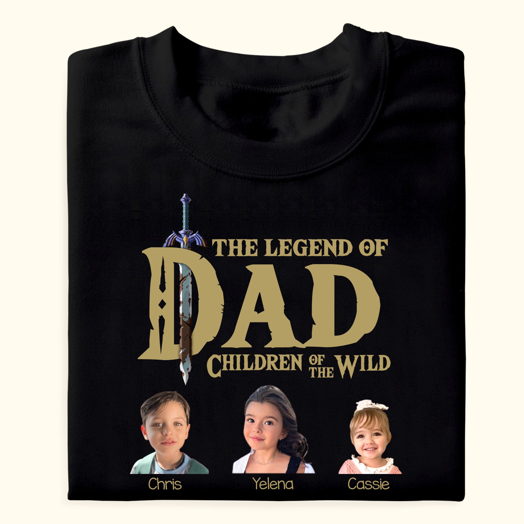The Legend Of Dad Custom Kid Photos - Personalized Shirt - Gift For Dad, Father's Day Gift