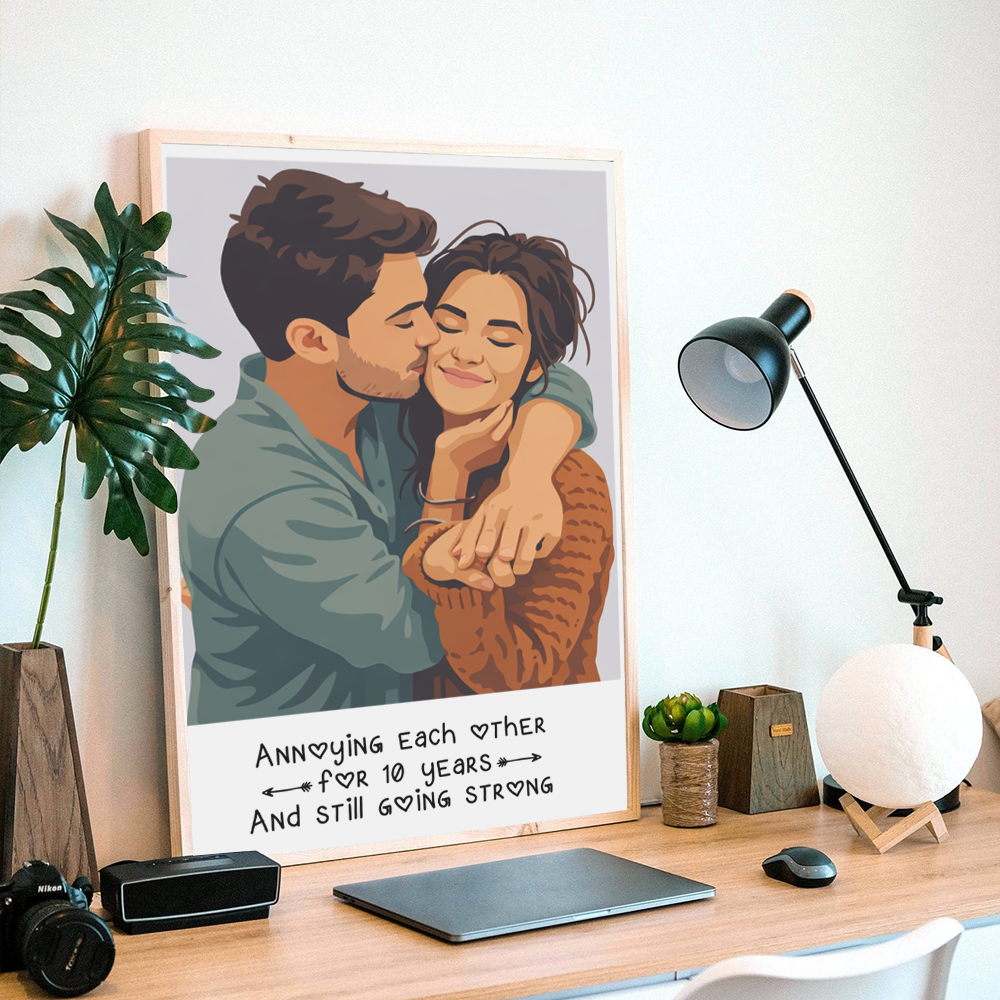 Custom Faceless Couple Portrait - Personalized Poster Canvas