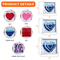 Mom Grandma Hearts Custom Kids' Names - Personalized Flower Shadow Box With LED Light Mother's Day Birthday Gifts for Mom Wife from Daughter, Son, Husband and Keepsake Red