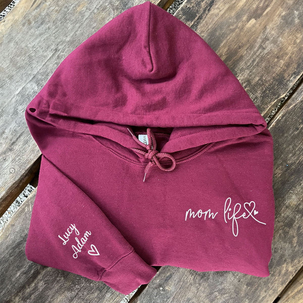 Mom Life Sweatshirt or Hoodie , Embroidered Gift For Mom from Kids, Mother's Day Gift