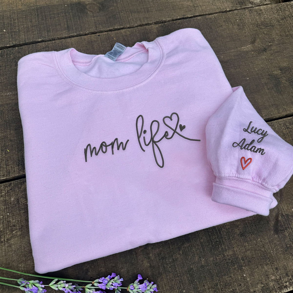 Mom Life Sweatshirt or Hoodie , Embroidered Gift For Mom from Kids, Mother's Day Gift