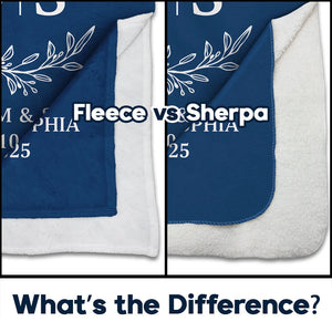 Monogram Couple's Names - Personalized Fleece Blanket, Sherpa Blanket