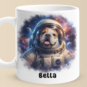 Space Paws Mug Custom Photo Astronaut Pet Gift , Custom Dog Photo, Personalized Gift For Dog Mom Dog Dad