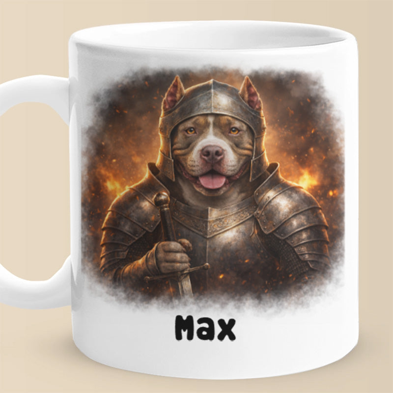Custom Photo Knight Pet Portrait Mug Funny Custom Coffee Cup, Pet Lover Gift and Keepsake