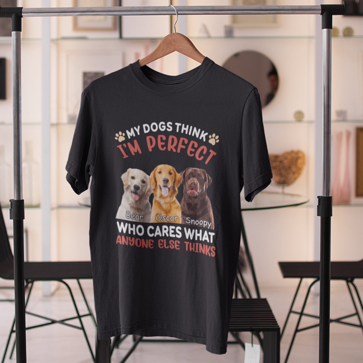 My Dog Thinks I m Perfect - Personalized Custom Photo Shirt