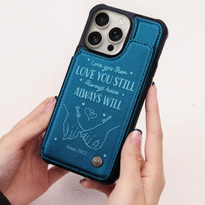 I Met You I Liked You I Love You - Personalized Leather Flip Wallet Phone Case