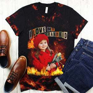 Love My Grandkids Personalized 3D T-shirt For Grandma Mother's Day Gift For Mama Nana Grandma Custom Photo Vintage Style Tee