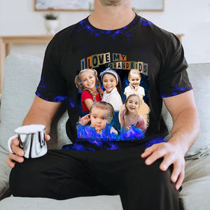 Love My Grandkids Personalized 3D T-shirt For Grandma Mother's Day Gift For Mama Nana Grandma Custom Photo Vintage Style Tee