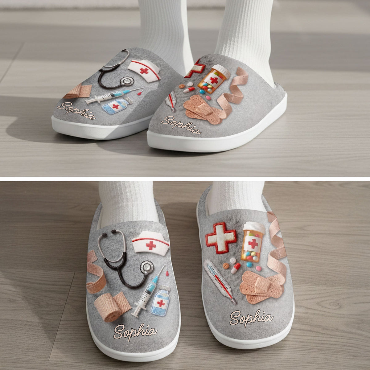 Comfort For A Hero, Personalized Unisex Slippers, Gift For Nurses