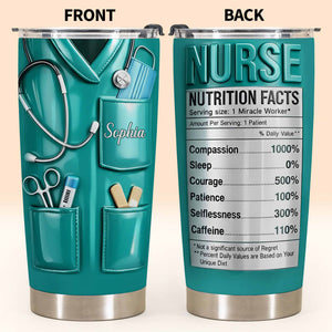 Nutrition Facts For Miracle Worker, Custom Stainless Steel Tumbler, Gift For Nurses