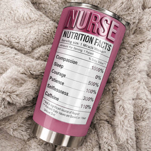 Nutrition Facts For Miracle Worker, Custom Stainless Steel Tumbler, Gift For Nurses