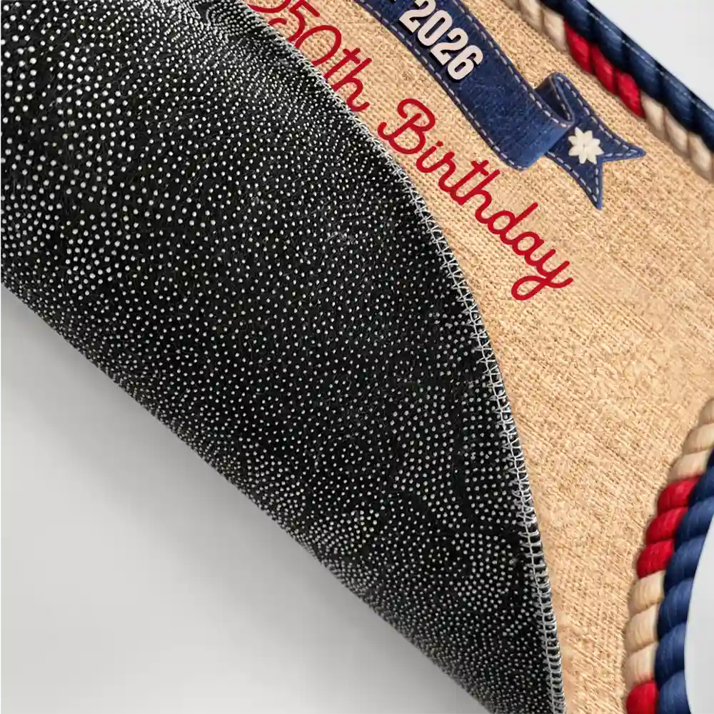 Stars And Stripes Happy USA 250Th Birthday Embroidery Effect - Personalized Doormat