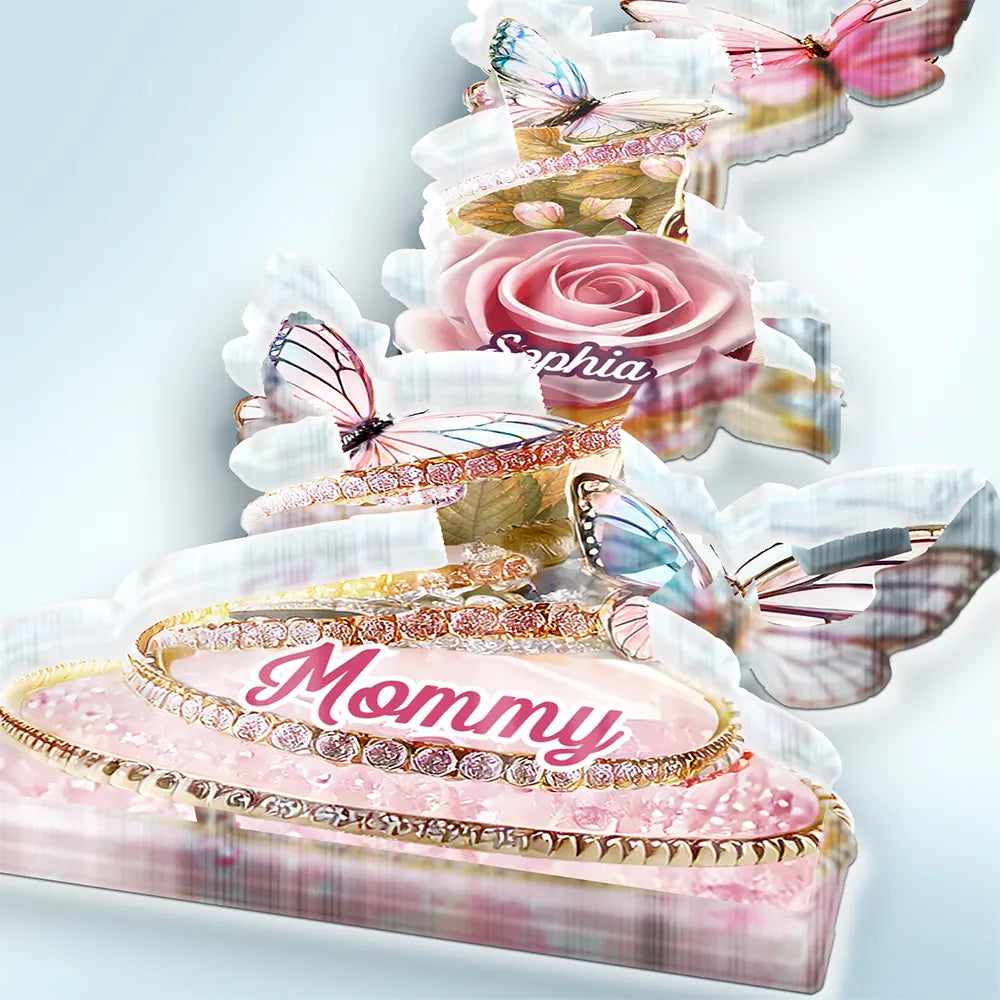 Handpicked Just For Mom Grandma 3D Crystal Effect Roses - Personalized Custom Shaped Acrylic Plaque