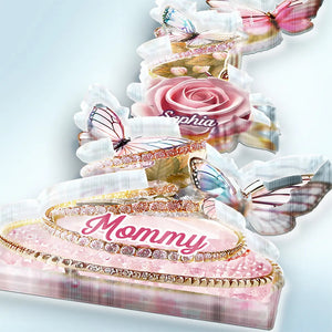 Handpicked Just For Mom Grandma 3D Crystal Effect Roses - Personalized Custom Shaped Acrylic Plaque
