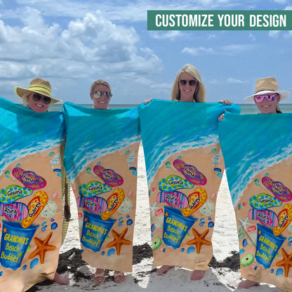 Nana's Beach Buddies - Personalized Beach Towel - Gift For Grandma, Summer