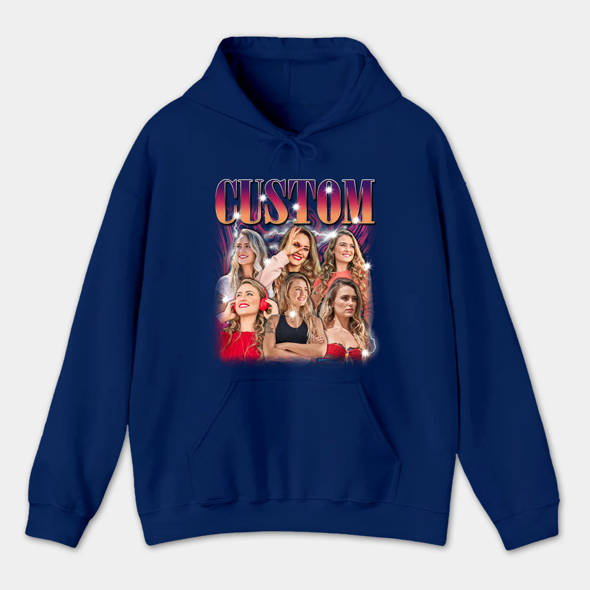 Custom Bootleg Rap Tee, Custom Photo - Vintage Graphic 90s Hoodie, 90s Style, Custom Photo Shirt, Gift For Girlfriend