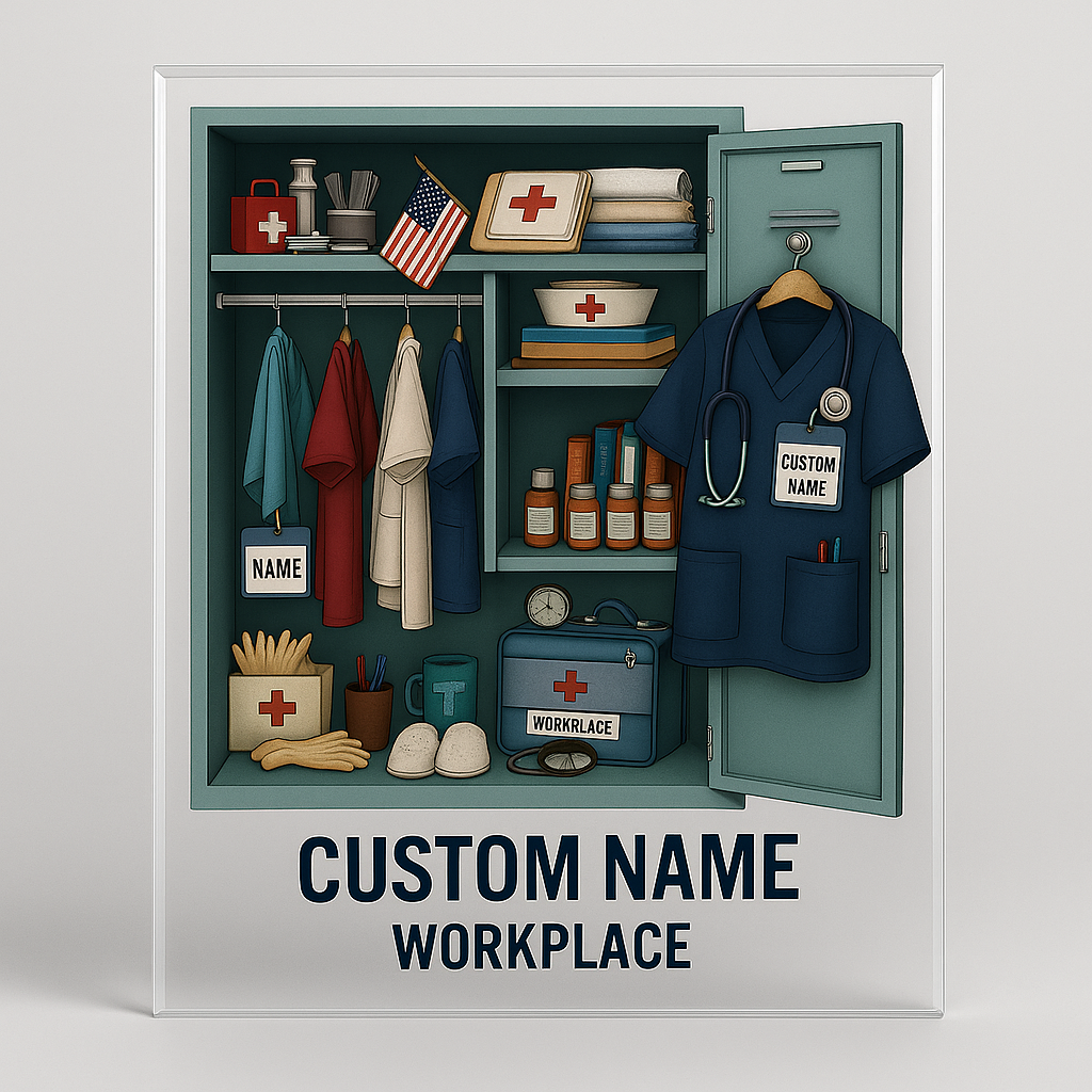Nurse Navy Uniform Personal Locker - Personalized Acrylic Plaque - Gift For Nurse