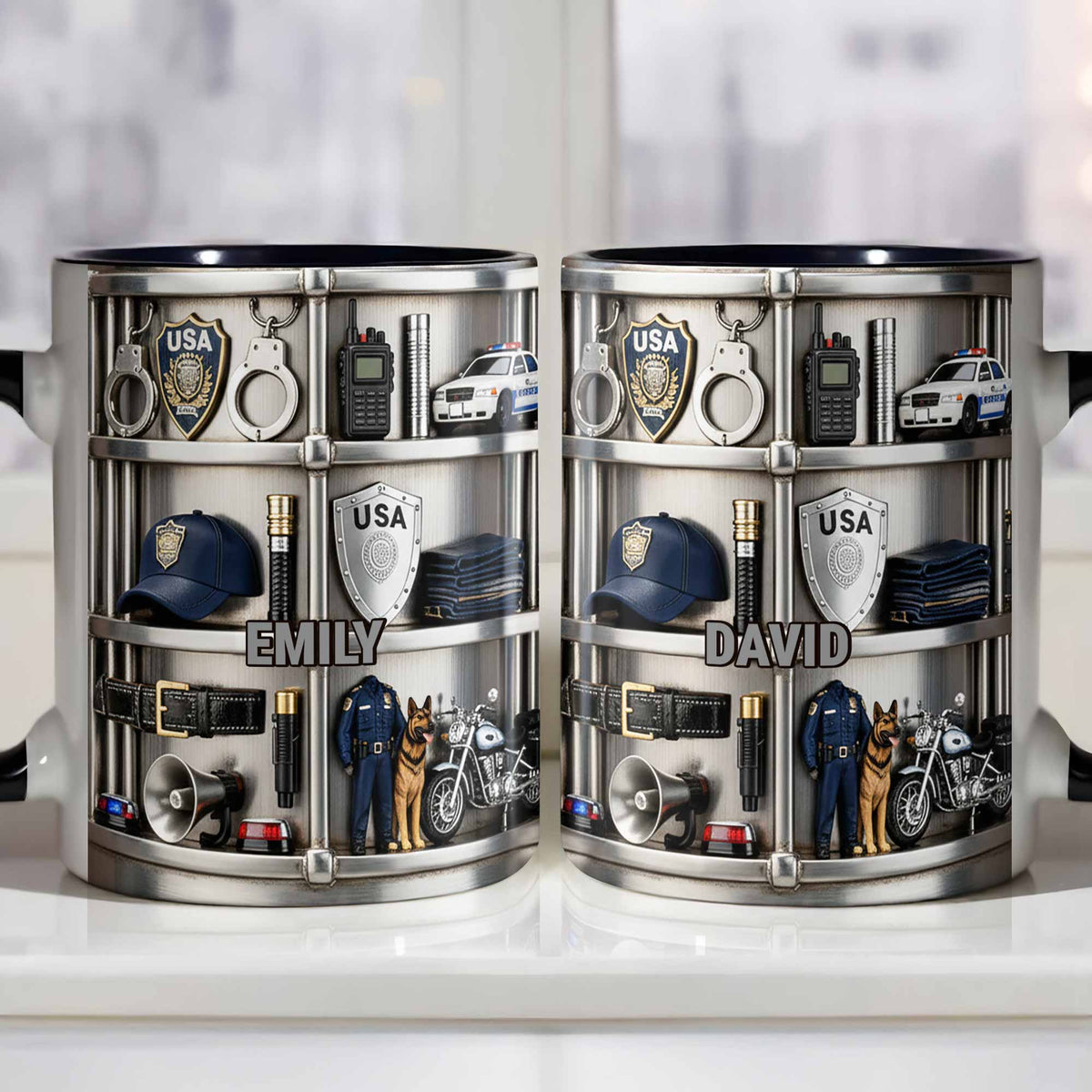 Appreciation For Law Enforcement Personalized Mug, Custom Accent Mug, Gift For Police Officers