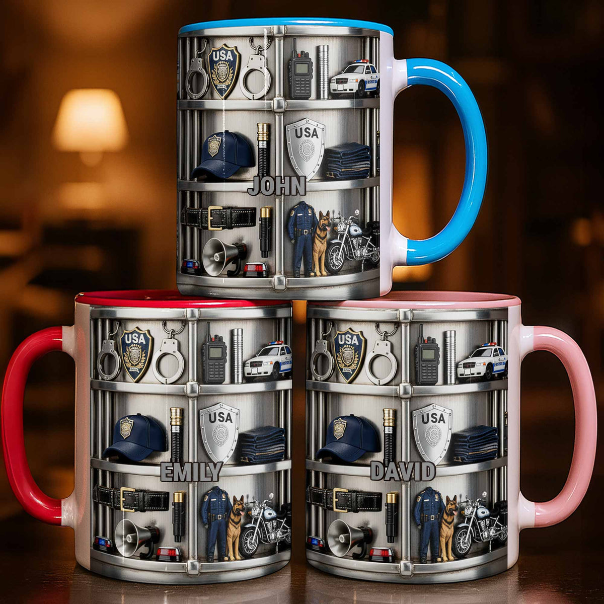 Appreciation For Law Enforcement Personalized Mug, Custom Accent Mug, Gift For Police Officers