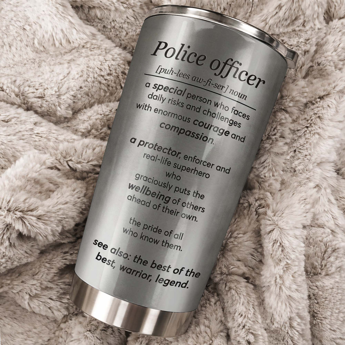 Police Officer, A Protector And Real-Life Superhero, Custom Stainless Steel Tumbler, Gift For Law Enforcement