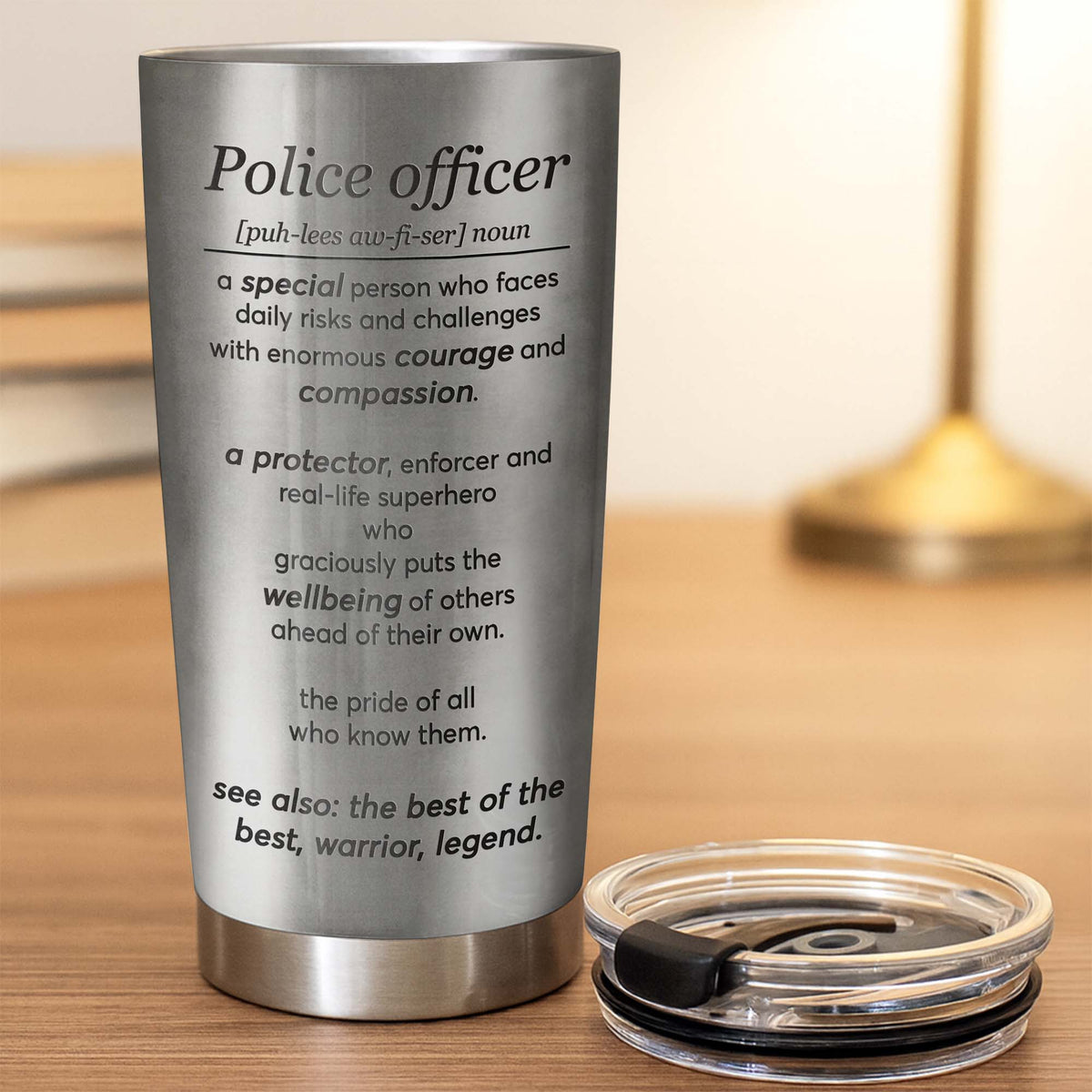 Police Officer, A Protector And Real-Life Superhero, Custom Stainless Steel Tumbler, Gift For Law Enforcement