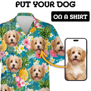Ocean Flower Shirt - Personalized Custom Dog Photo Hawaiian Shirt