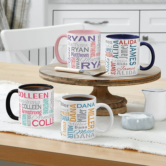Personalized Name Signature Mug, Custom Gifts for Couples, Men, Women - Black/White, Ceramic Keepsake Mug, Personalized Gifts