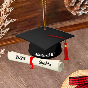 Personalized School Graduation Custom Shape Ornament, Custom Graduation, Class Of 2025, Graduation Gifts, Graduation Christmas Ornament