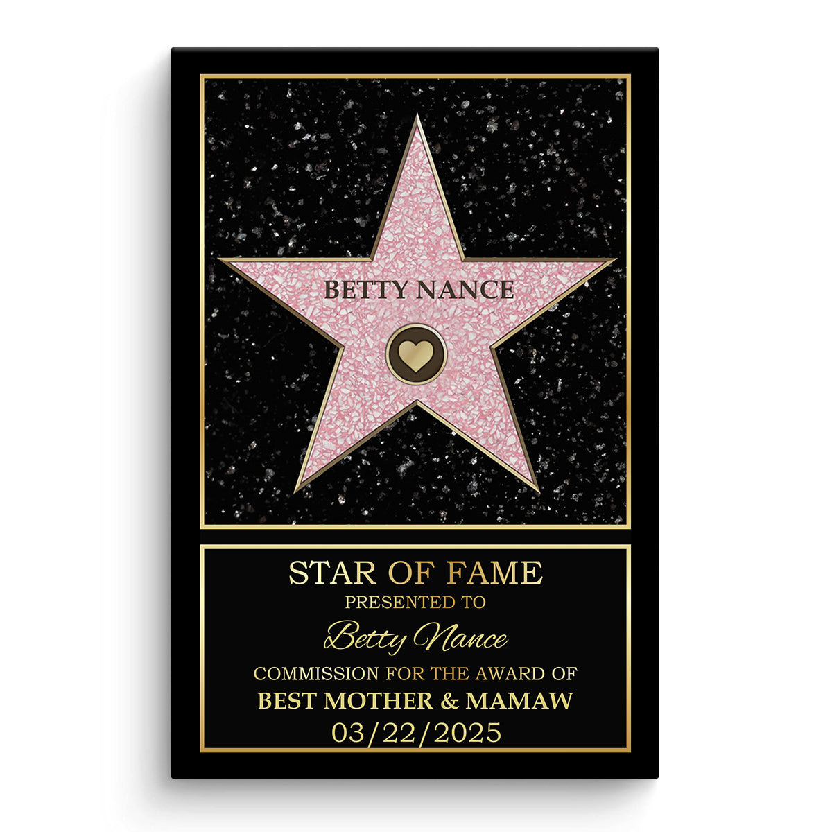 Star Of Fame Custom Canvas Gift For Family