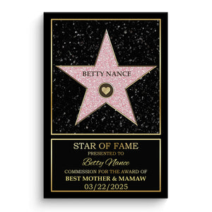 Star Of Fame Custom Canvas Gift For Family