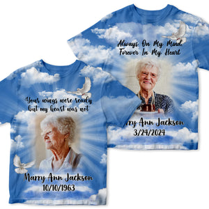 Loving Memories Personalized Photo 3D All Over Print Shirt Memorial