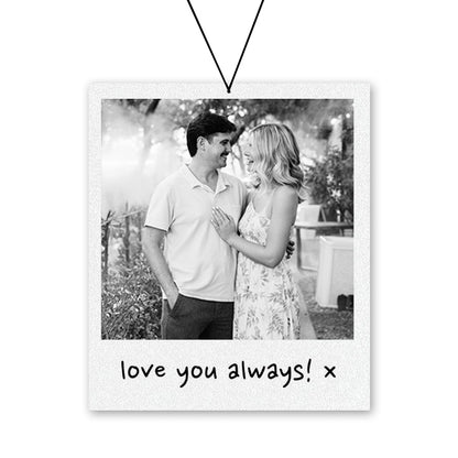 Custom Polaroid Air Freshener B&W/Ornament, Car Accessories, Handmade Gifts, Pop Culture, Car Ornaments, Personalisation.