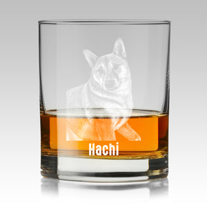 Custom Dog Portrait Whiskey Glass Gift - Upload Your Pet Photo on Glasses, Gift for Pet Lovers