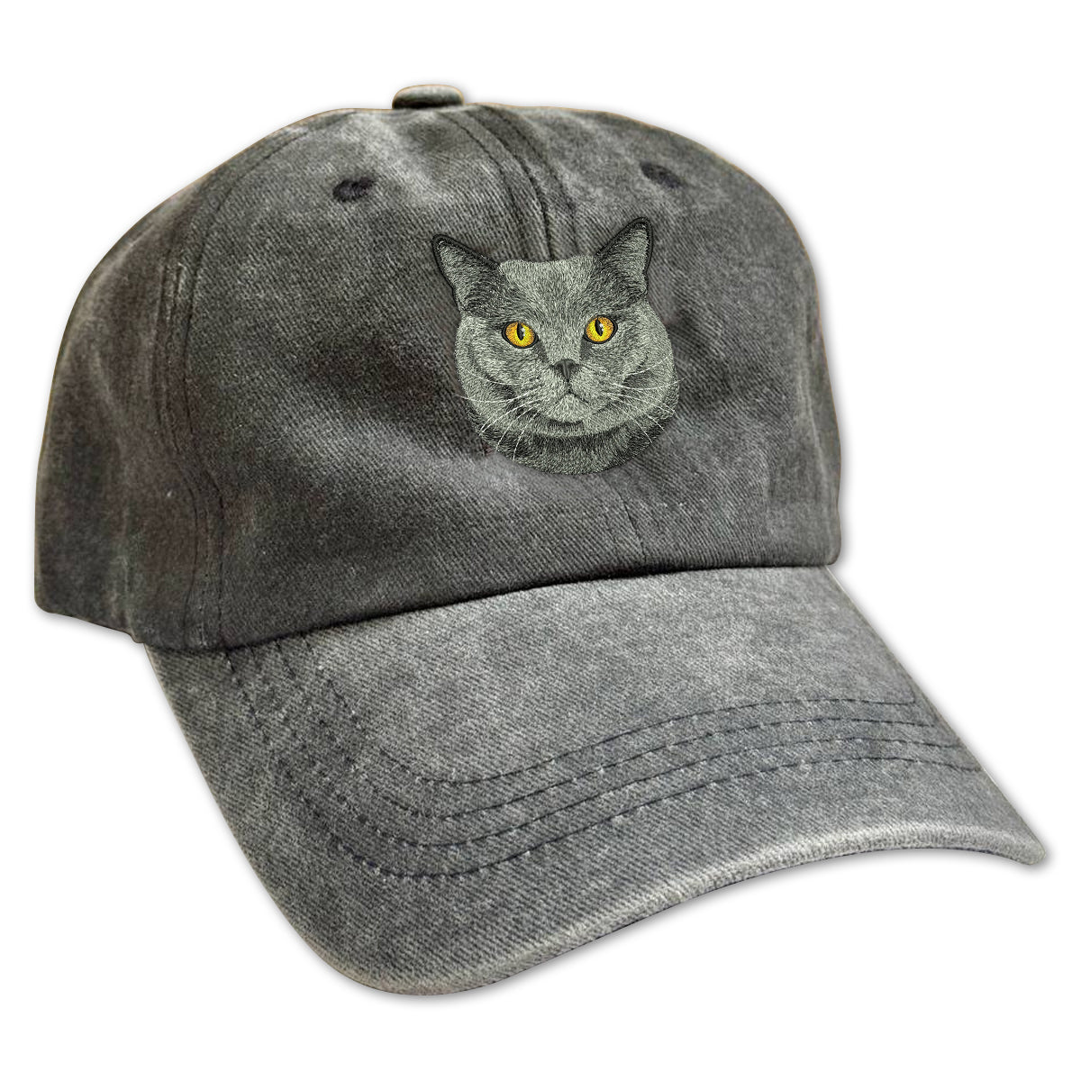 Custom Embroidered Cat Hat, Personalized Baseball Cap Using Your Cat Photo