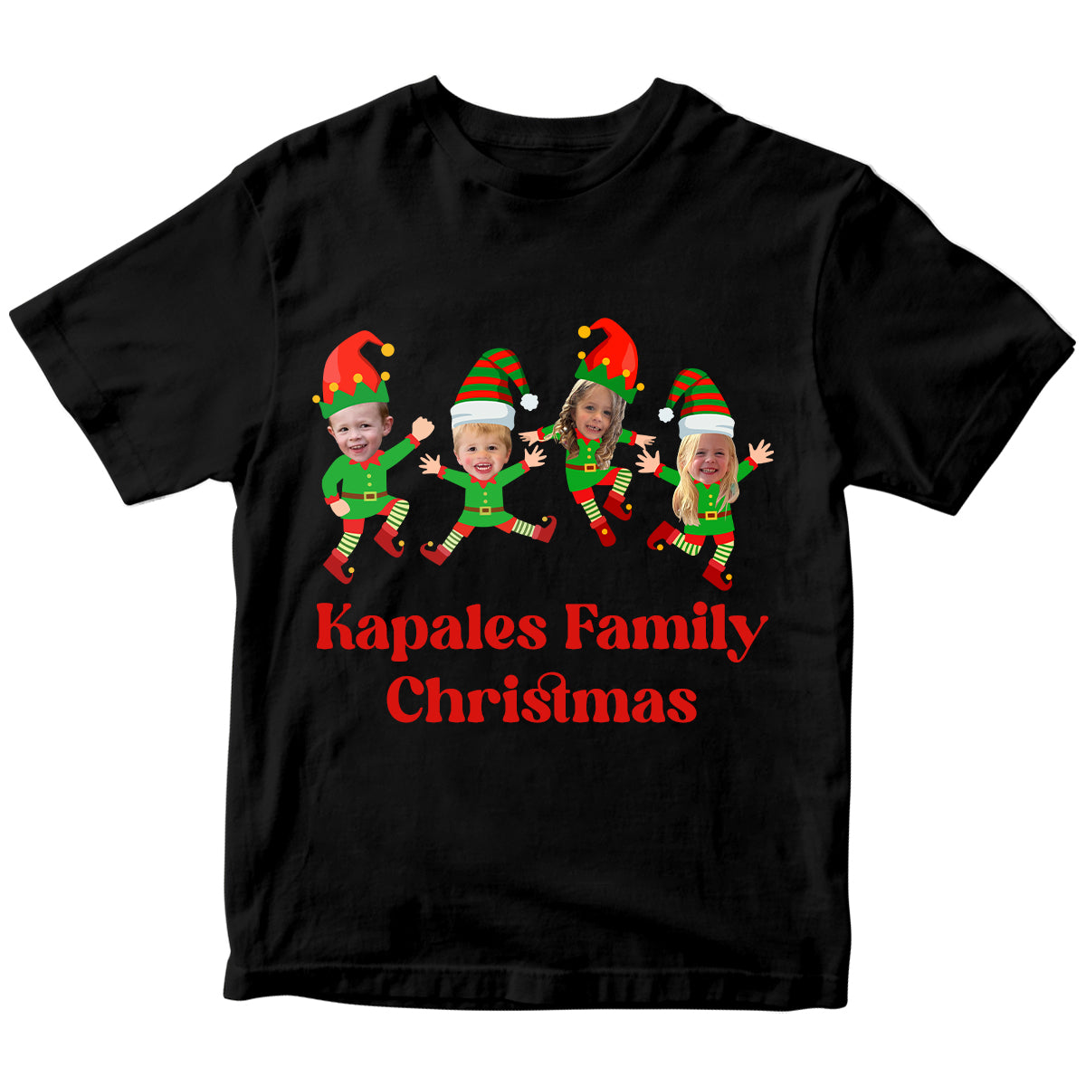 Family Custom Face Christmas Shirt Ugly Christmas Elf Face Custom Shirts Christmas Family Party Shirt Funny Christmas Gift Personalized
