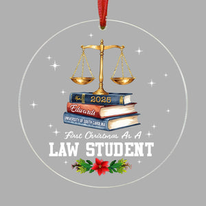 Personalized First Christmas as a Law Student Ornament, Law School Graduation Gift, Christmas Ornament, Law Student Gift, Lawyer Ornament