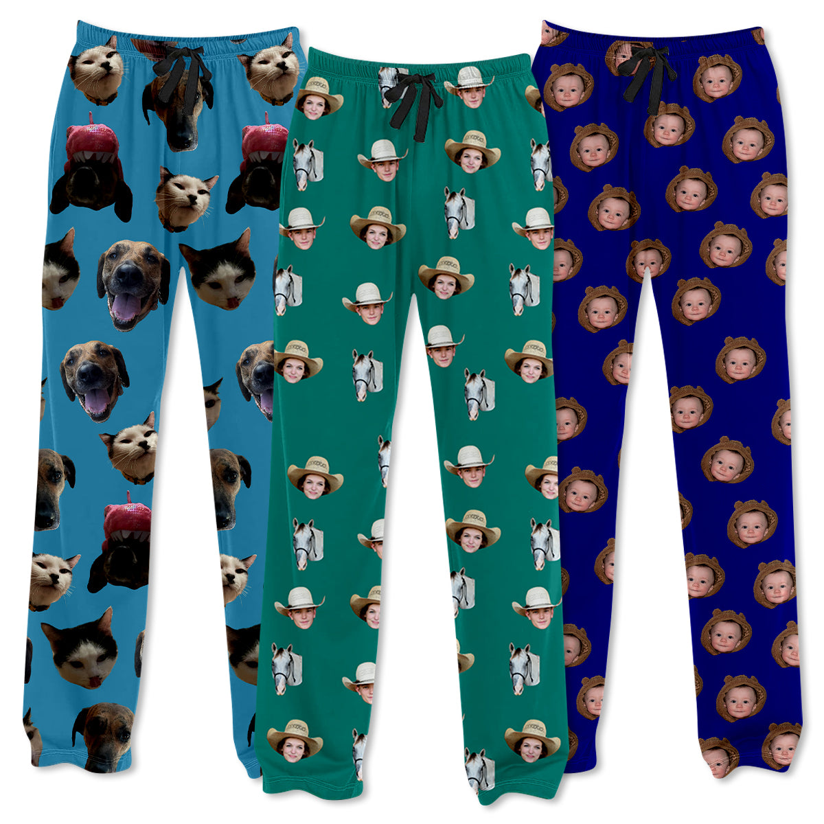 Custom Photo Pajamas, Personalized Face Unisex Pajamas, Custom Photo Pajama Pants for Women Men, Home Wear Set, Gifts for Wife Husband