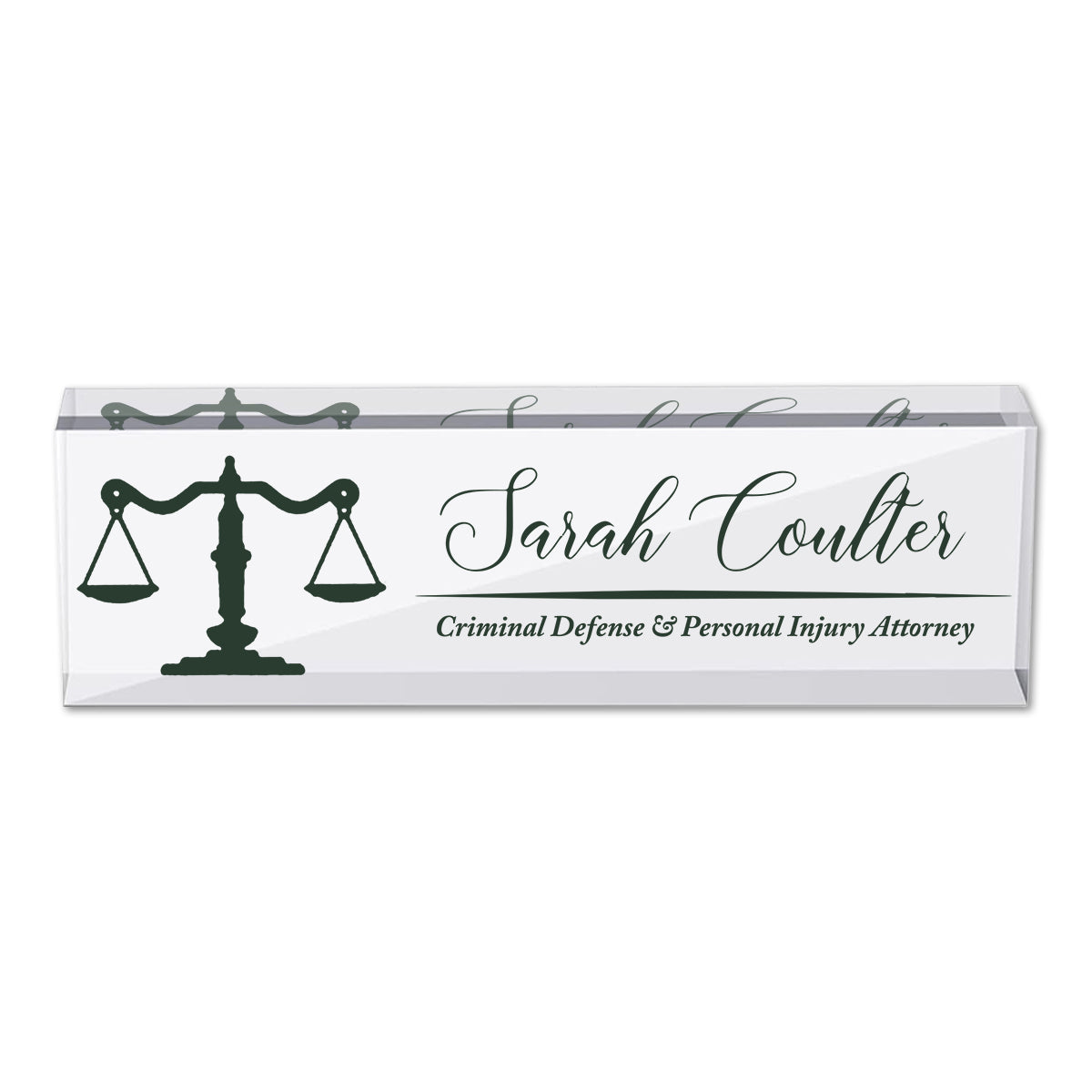 Attorney Office Desk Name Plate, Clear JD Judge Nameplate, Lawyer Appreciation Gift, Juris Doctor Judge Law School Graduation