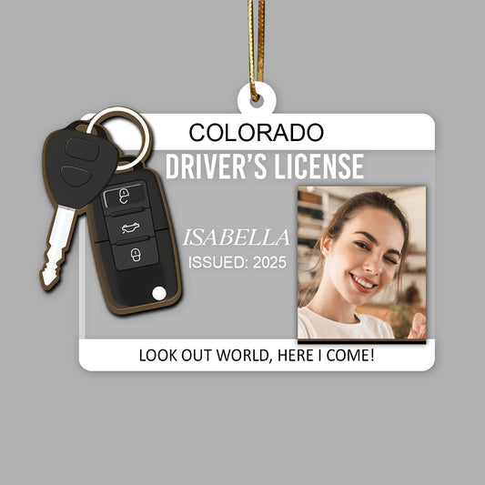 Personalized New Driver Ornament 2025, Drivers License Ornament, Gift for New Driver, Driving Ornament, Drivers Permit Christmas Ornament