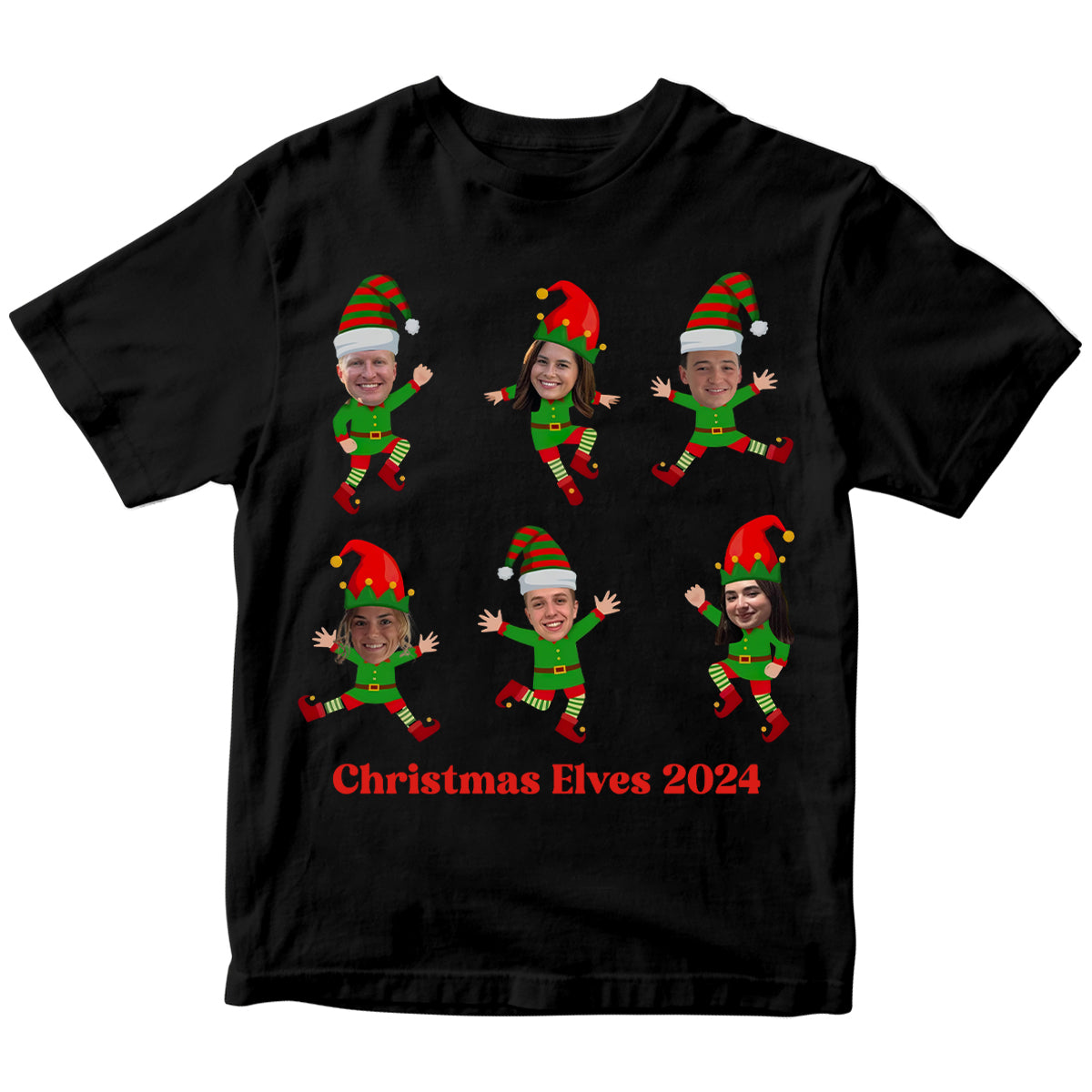 Family Custom Face Up to 8 photos Christmas Shirt Ugly Christmas Elf Face Custom Shirts Christmas Family