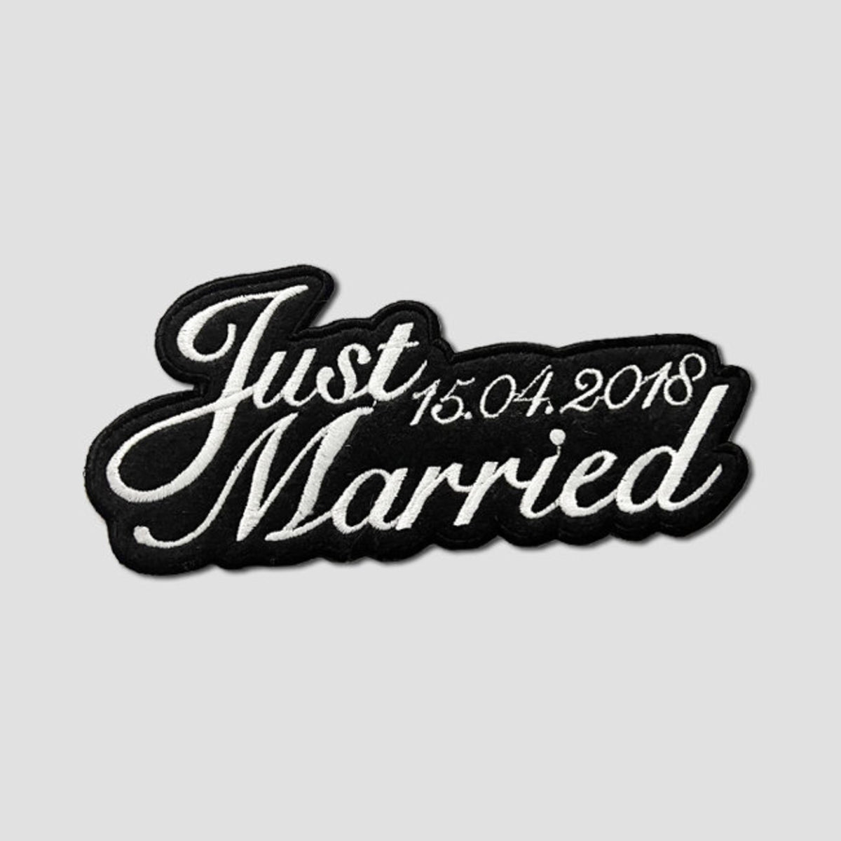 Just Married Custom Embroidered Patch with Custom Date, Iron on Patch