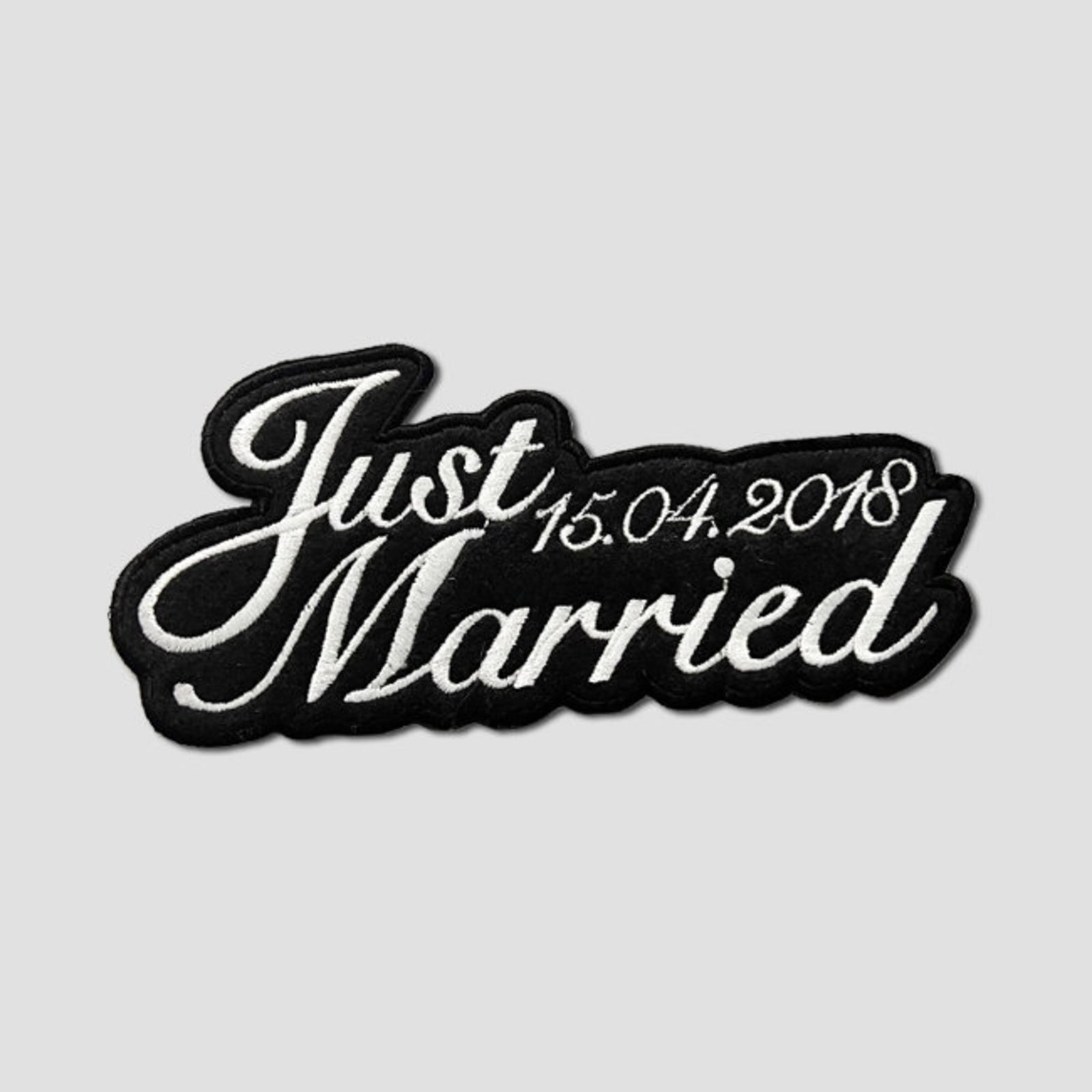 Just Married Custom Embroidered Patch with Custom Date, Iron on Patch