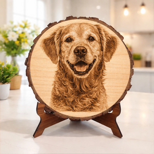 Pet Memorial Plaque - Personalized Dog photo engraved live edge wood slab Custom Pet Tribute PSL1773907924690470_Picture_Frame_preview.png