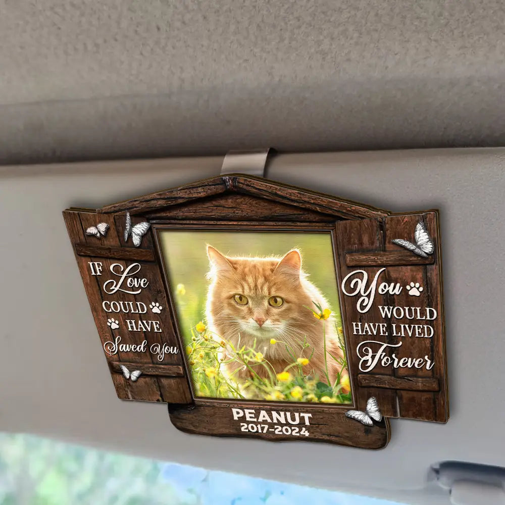 Custom Photo Memorial Pet You Were My Favorite Hello - Personalized Custom Shaped Car Visor Clip, Memorial Dog, Memorial Cat