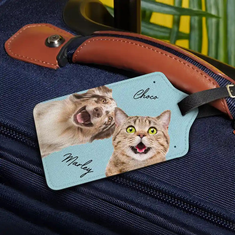 Custom Photo Dog Cat Pet Human - Personalized Luggage Tag