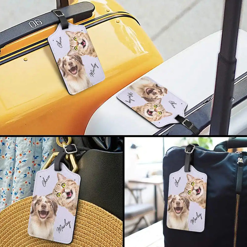 Custom Photo Dog Cat Pet Human - Personalized Luggage Tag
